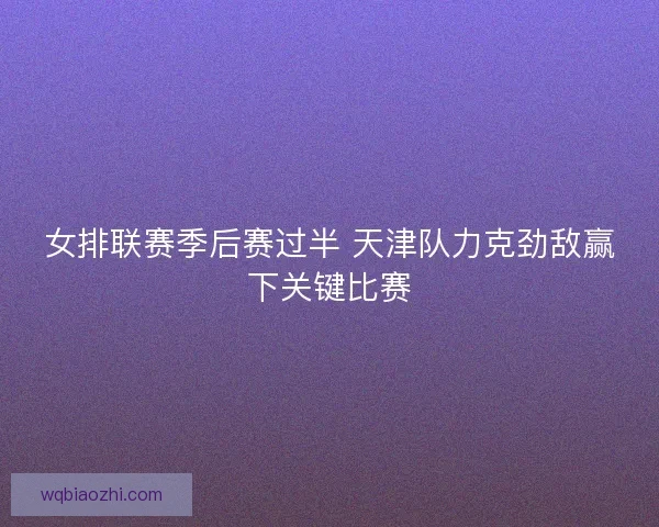 女排联赛季后赛过半 天津队力克劲敌赢下关键比赛 女排联赛季后赛过半 天津队力克劲敌赢下关键比赛