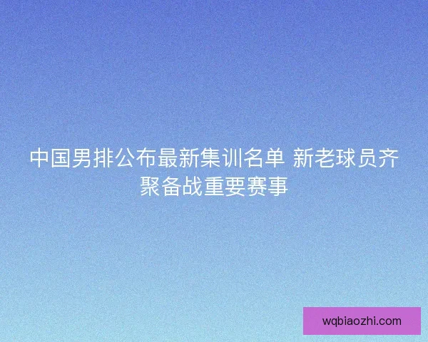 中国男排公布最新集训名单 新老球员齐聚备战重要赛事